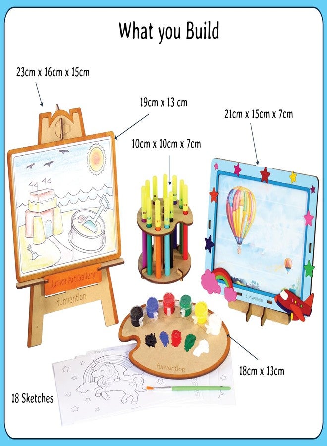 Funvention DIY Junior Art Gallery Paint Art & Craft Kit, Construction Activity Toys for Kids 3+ Years, Fun Learning Educational Best Birthday Gift - Image 2
